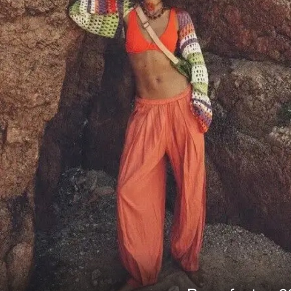 Free People Pants - Free People To The Sky Parachute Pants Coral Color Size Large